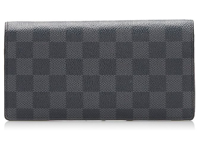 Carteira Louis Vuitton Black Damier Graphite Brazza Preto - vista 3
