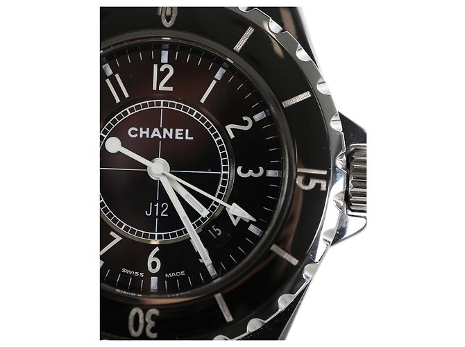 Chanel Black & Silver Leather J12 watch - view 3