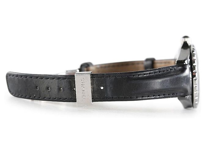 Chanel Black & Silver Leather J12 watch - view 5