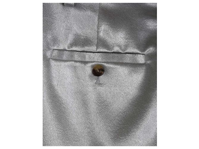 Vince Pantaloni a gambe larghe in raso argento metallizzato/poliestere - vista 4