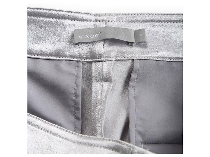 Vince Pantaloni a gambe larghe in raso argento metallizzato/poliestere - vista 5