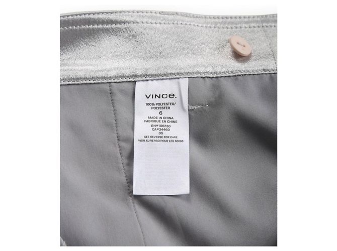Vince Pantaloni a gambe larghe in raso argento metallizzato/poliestere - vista 6