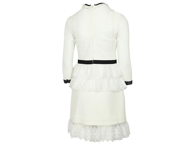 Autre Marque Abito Duchesse Tre Piani in Poliestere Bianco - vista 2
