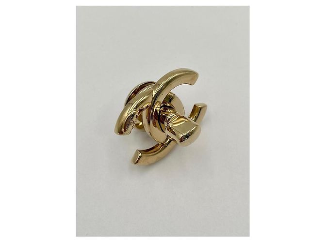 CHANEL chiusura CC turnlock dorata D'oro - vista 3