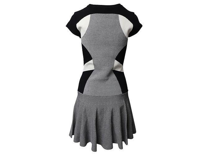 Diane Von Furstenberg DvF Renee Strickkleid in Monochrom Schwarz Weiß Grau - Ansicht 3
