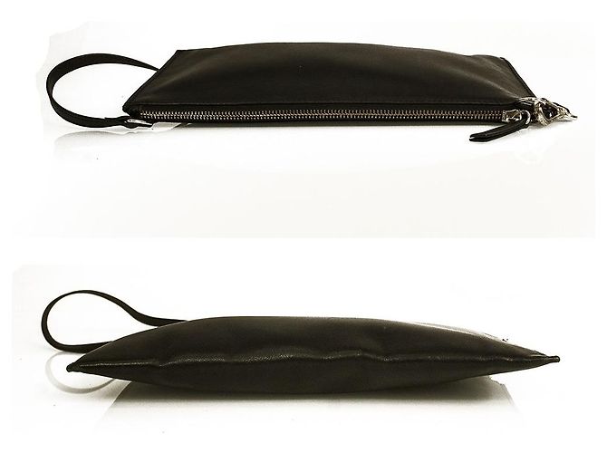 Uterque Kleine Handtasche aus schwarzem Leder mit Reißverschluss oben - Ansicht 5