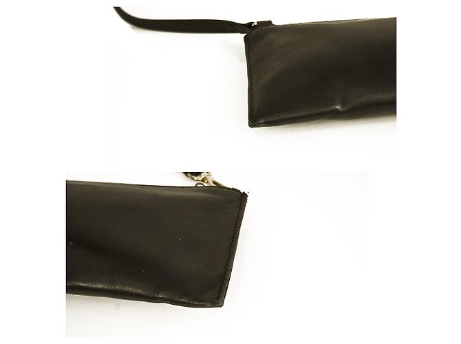 Uterque Kleine Handtasche aus schwarzem Leder mit Reißverschluss oben - Ansicht 6