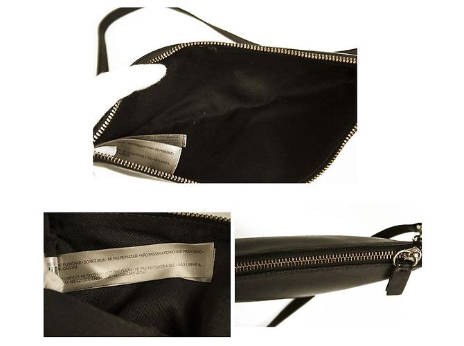 Uterque Kleine Handtasche aus schwarzem Leder mit Reißverschluss oben - Ansicht 7