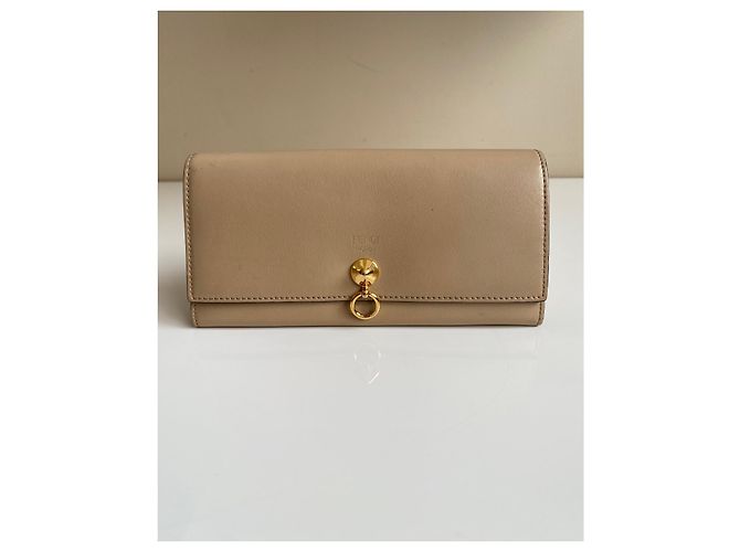 Fendi By The Way Continental Geldbörse Leder Beige - Ansicht 4