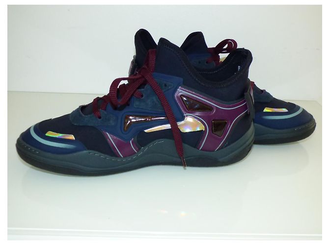 Lanvin Neopren Diving Mid-High Sneakers Schwarz Navy Blau Bordeaux Lila Marineblau - Ansicht 10