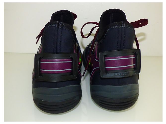 Lanvin Neopren Diving Mid-High Sneakers Schwarz Navy Blau Bordeaux Lila Marineblau - Ansicht 7