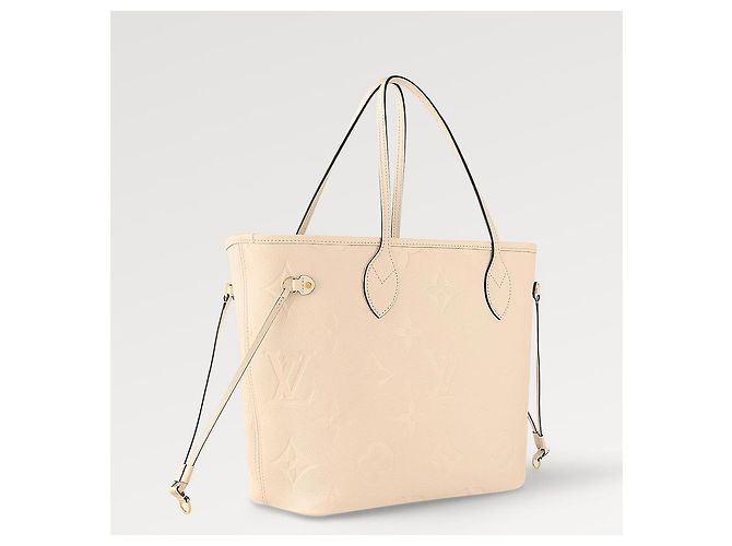 Louis Vuitton LV Neverfull in pelle beige - vista 2