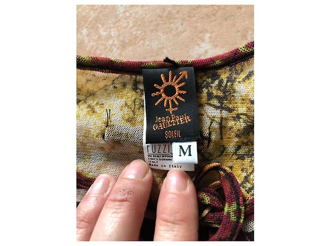 Camicetta Tunica Jean Paul Gaultier Cyber Dot Patchwork Mesh Multicolore - vista 5