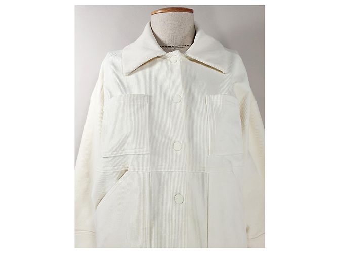 Ganni Ridgewood Jacke Weiß Baumwolle - Ansicht 2