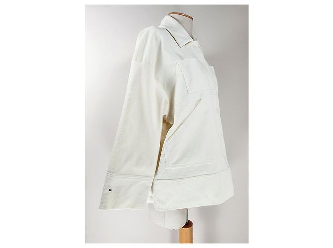 Ganni Ridgewood Jacke Weiß Baumwolle - Ansicht 3