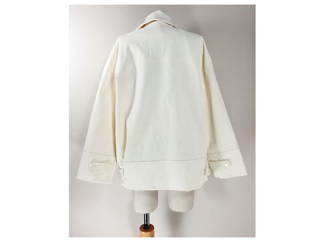 Ganni Ridgewood Jacke Weiß Baumwolle - Ansicht 4