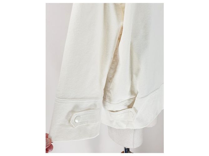 Ganni Ridgewood Jacke Weiß Baumwolle - Ansicht 5