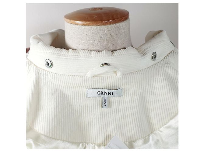 Ganni Ridgewood Jacke Weiß Baumwolle - Ansicht 6