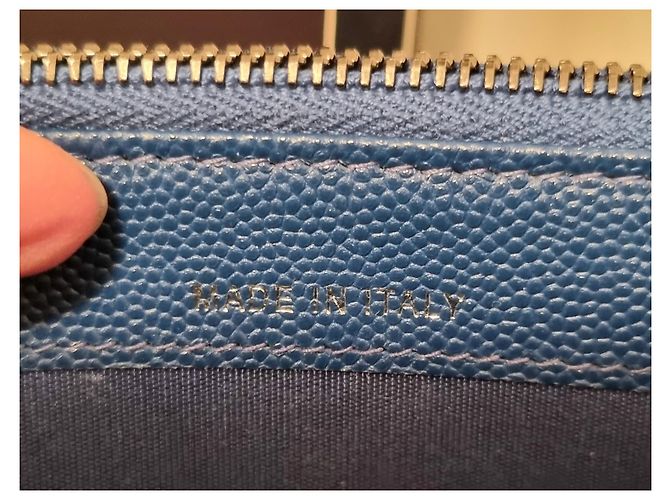 Wallet On Chain Zip foderata Chanel Boy WOC Blu - vista 14