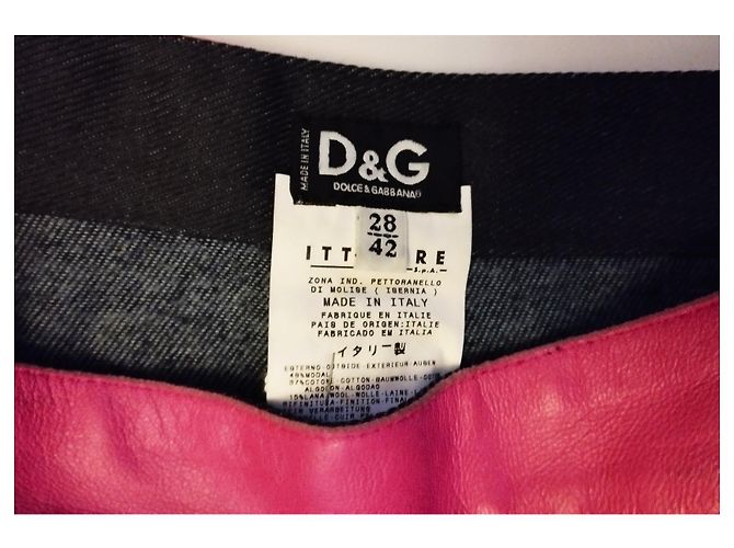 DOLCE & GABBANA SAIA LÁPIS COM INSERÇÕES E CINTO DE COURO T 34/36/38 Azul marinho - vista 6