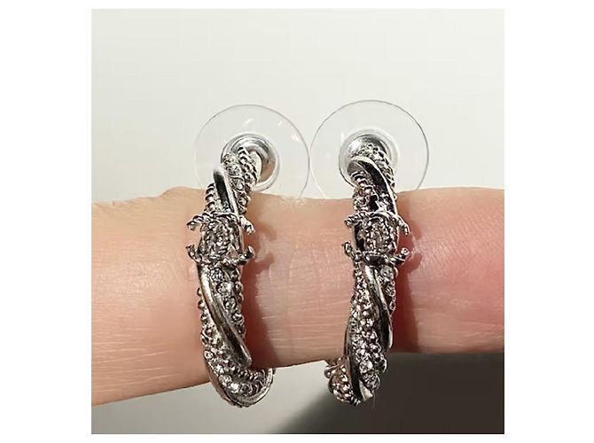 Orecchini Chanel CC Logo Cristalli Swarovski - vista 5