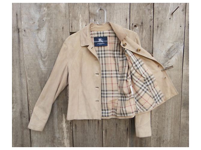 Burberry wildlederjacke größe 42 Beige - Ansicht 6