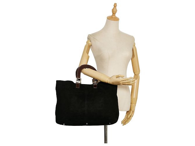 Fendi Tasche aus schwarzem Wildleder - Ansicht 10