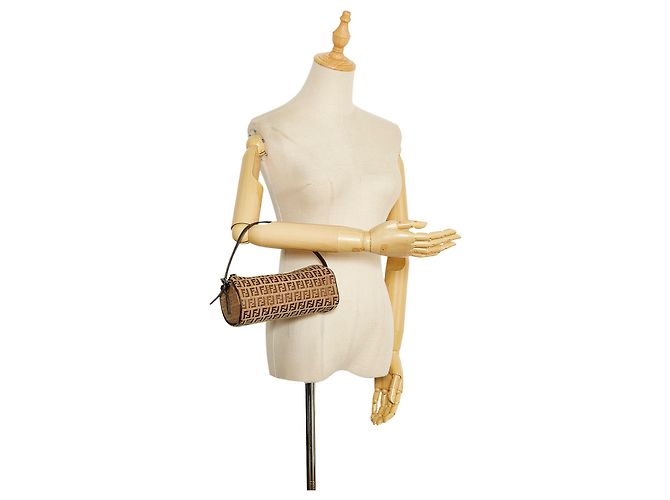 Baguette Zucchino Marrone Fendi - vista 9