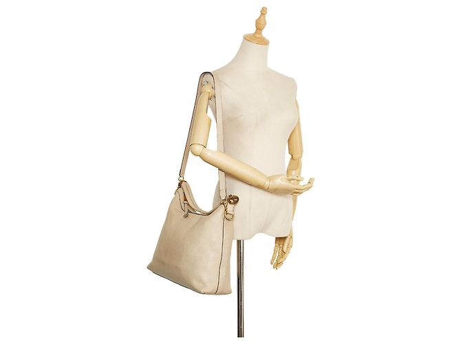Borsa in pelle Miss GG bianca Gucci Bianco - vista 10