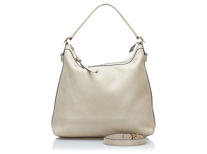 Borsa in pelle Miss GG bianca Gucci Bianco - vista 11