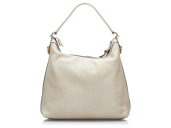 Borsa in pelle Miss GG bianca Gucci Bianco - vista 3