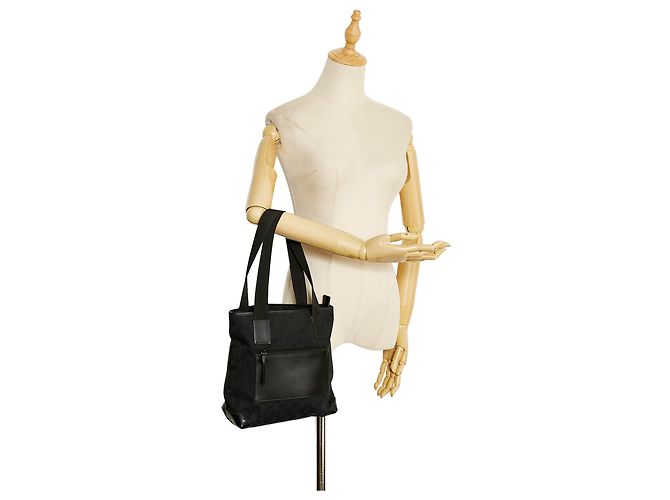 Gucci Black GG Canvas Handbag Nero - vista 11