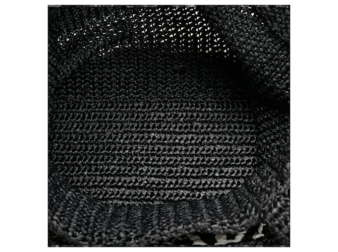 Tote Borsa Prada in rafia nera con logo Nero - vista 5