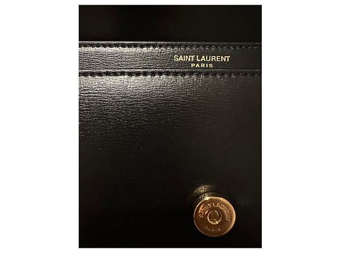 Borsa Saint Laurent Sunset media nera in pelle Nero - vista 6