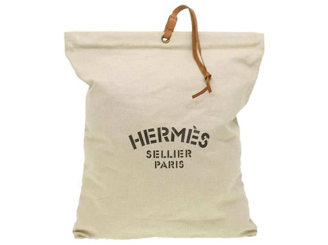 Hermès Aline 2 Bolsa de algodón 100% Loneta Beige Auth kk161 - vista 13