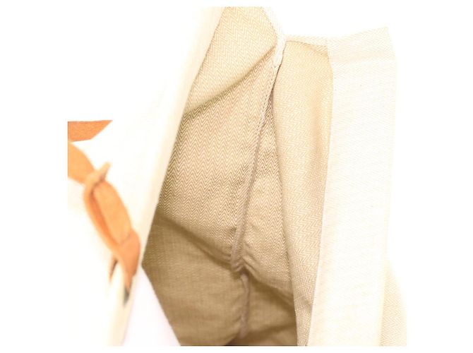 Hermès Aline 2 Bolsa de algodón 100% Loneta Beige Auth kk161 - vista 17