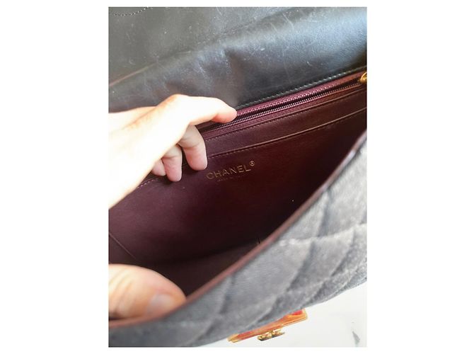 Borsa a mano Chanel nera in tessuto Nero - vista 10