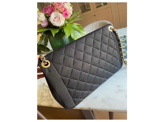 Borsa a mano Chanel nera in tessuto Nero - vista 3