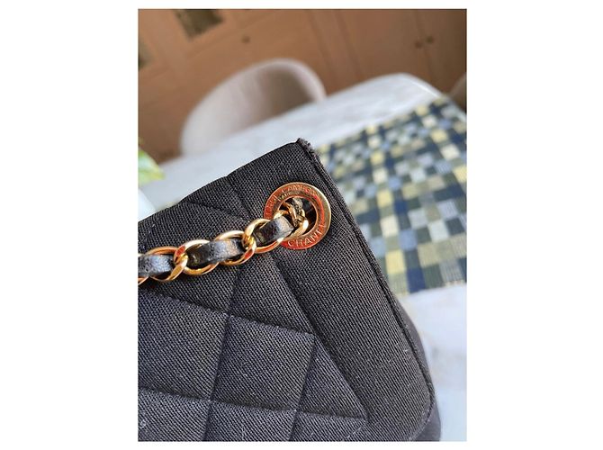 Borsa a mano Chanel nera in tessuto Nero - vista 5