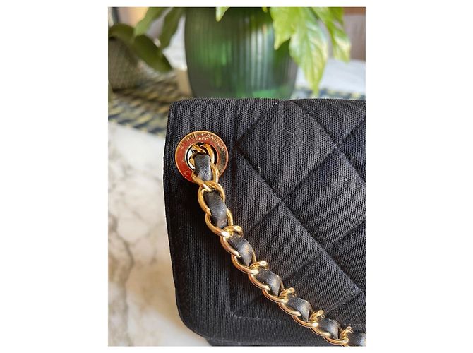 Borsa a mano Chanel nera in tessuto Nero - vista 6