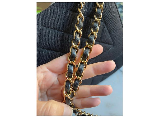 Borsa a mano Chanel nera in tessuto Nero - vista 7