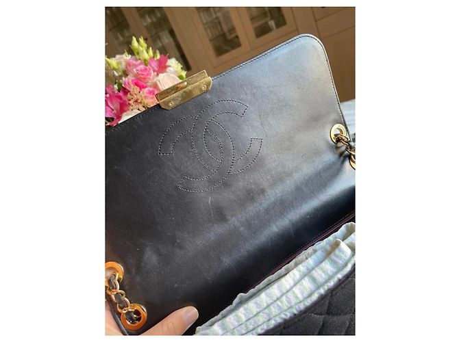 Borsa a mano Chanel nera in tessuto Nero - vista 8