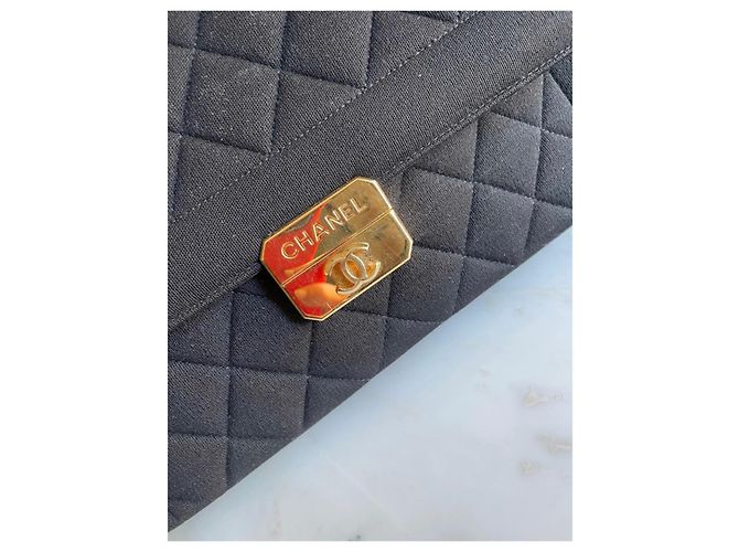 Borsa a mano Chanel nera in tessuto Nero - vista 9