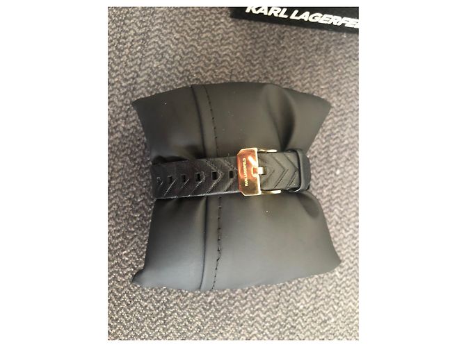 Karl Lagerfeld Only Time Armbanduhr Leder Schwarz - Ansicht 2