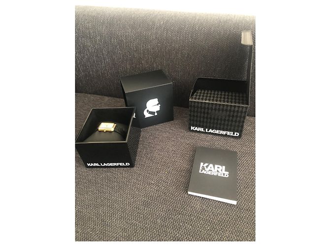 Karl Lagerfeld Only Time Armbanduhr Leder Schwarz - Ansicht 3