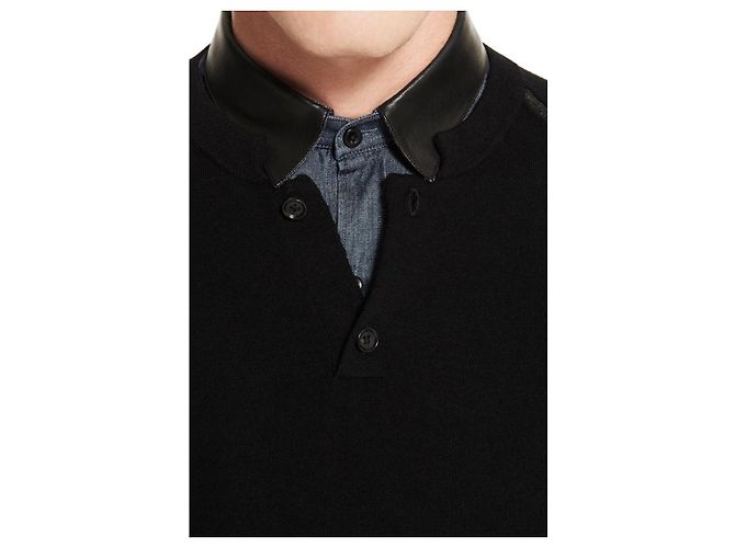 The Kooples Herren-Henley-Strickwaren Schwarz - Ansicht 3