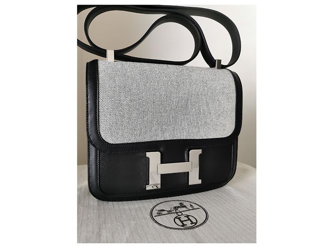 Constance HERMÈS Edizione Limitata Costanza 24 Bimateria Nero Beige - vista 10