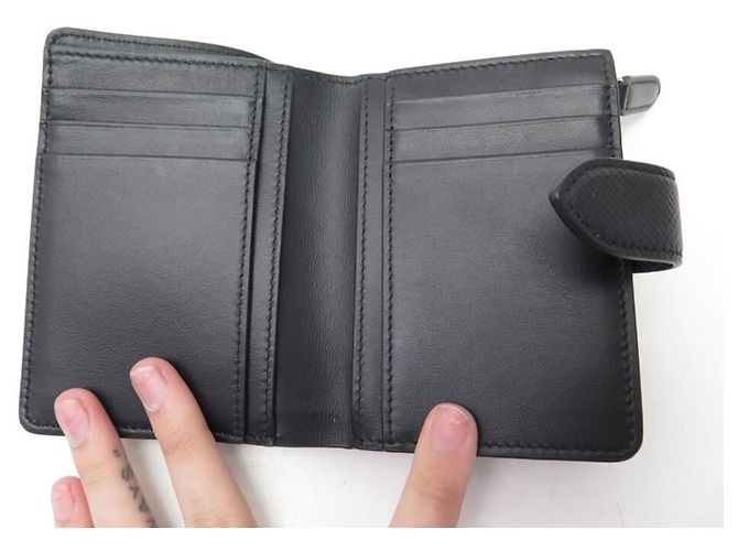 NEW SMYTHSON WALLET CONTINENTAL PANAMA BLACK WALLET PURSE - view 3