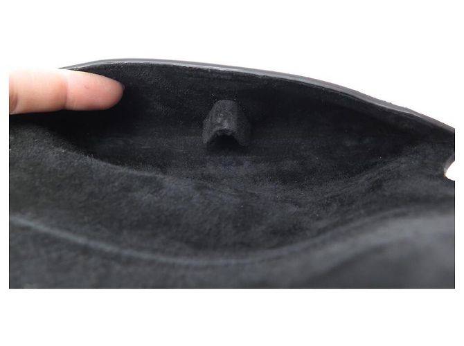 NEUF ETUI POUR LUNETTES SMYTHSON EN CUIR GRAINE NOIR BLACK LEATHER GLASSES CASE - vue 4