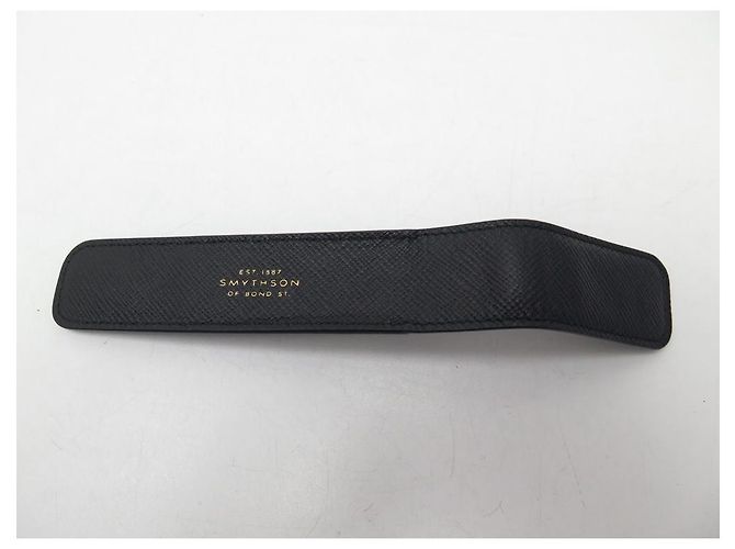 NEW SMYTHSON PEN CASE + PENCIL CASE GRAINED LEATHER PEN PENCIL CASE Black - view 10